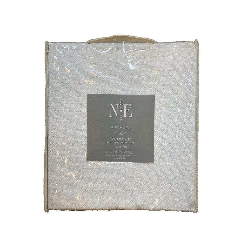Noble Excellence Micro Cotton‎ Twin Size Blanket 66" x 90" Color White